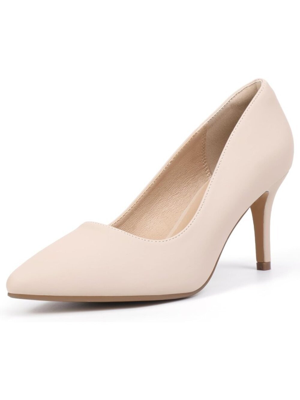 Women's Nude High Heels Pumps Stiletto Pointed Toe Dress Wedding Trendy Shoes